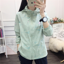 Inner Lining Mesh Yarn Submachine Clothes Lady Spring Autumn Slim wind Windproof Water Breathable Elastic Printed Outdoor Hiking Climbing Suit Jacket