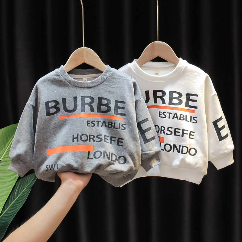 Childrens clothing mens baby autumn sweatshirt 1-2 years old 3 new childrens pullover letter base shirt 4 baby tops tide 5