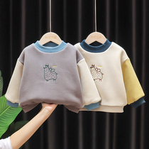 Boys winter clothes plus velvet new Korean version of Baby children warm coat baby thick cartoon base shirt tide