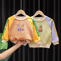 Baby spring and autumn foreign style sweaters 2020 new baby and children Korean edition color jacket bottom shirt trend for boys and girls