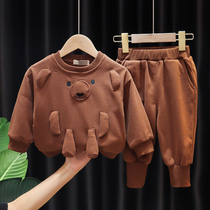 Men and women baby autumn suit 2020 new Korean version of foreign style baby spring and autumn cartoon sweatshirt two sets of tide