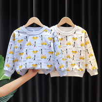 Boys and girls sweaters 2020 new spring and autumn clothing Korean version of baby and childrens baby cartoon bottom shirt foreign style top fashion