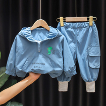 Boys and girls autumn suit 2021 new Korean version baby and children western style two-piece baby spring and autumn clothing trend