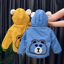 Childrens clothing childrens foreign style coat baby thick boy new autumn winter cartoon bear windbreaker baby coat tide