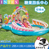 INTEX57149 Baby inflatable swimming pool Family ocean ball pool sand pool Household baby water spray paddling pool