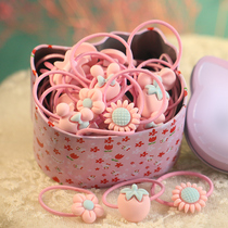 Girl floral headdress Jewelry Flower Little Girl Headwear Color Leather Band Children Candy Color Hair Rope Taping Women Hairband