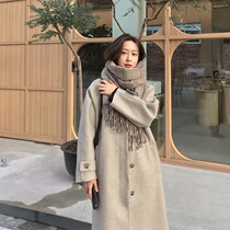 Korean version of woolen coat womens medium-length 2020 popular autumn and winter thickened small hair jacket Hepburn style