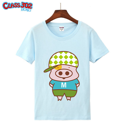 纯棉卡通圆领打底衫麦兜可爱小猪t恤 男女情侣装宽松短袖姐妹夏款_7折