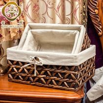 Golden willow storage basket rattan storage box cattail grass straw rattan storage basket straw storage box straw basket