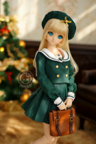 (Meow House)Excellent student sailor suit Autumn and winter uniform set 3 points DD BJD AS baby clothes spot