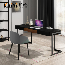Italian minimalist desk Nordic light luxury modern simple writing desk desk solid wood office computer desk study combination