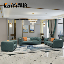 Italian light luxury leather sofa first layer cowhide modern living room combination creative high-end luxury straight sofa New