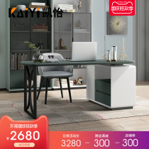 Italian light luxury desk minimalist modern minimalist corner telescopic desk desk office home computer desk study bookcase