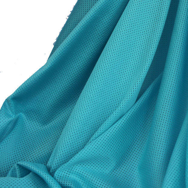 弹性运动服装里布网布 t恤布料面料低弹满天星涤纶透气网眼布料