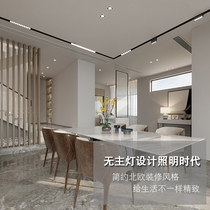 Magnetic suction track lamp Nordic Living room No main lamp Lighting embedded folding floodlight Embedded rail line lamp