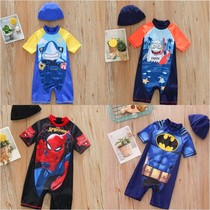 Boy one-piece cartoon shark speed dry baby boys baby boy swimming pants boy swimsuit small middle child sunscreen surf training
