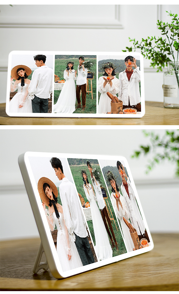 三宫格拼图水晶摆台婚纱照片版画结婚照相框宝宝儿童相片制作