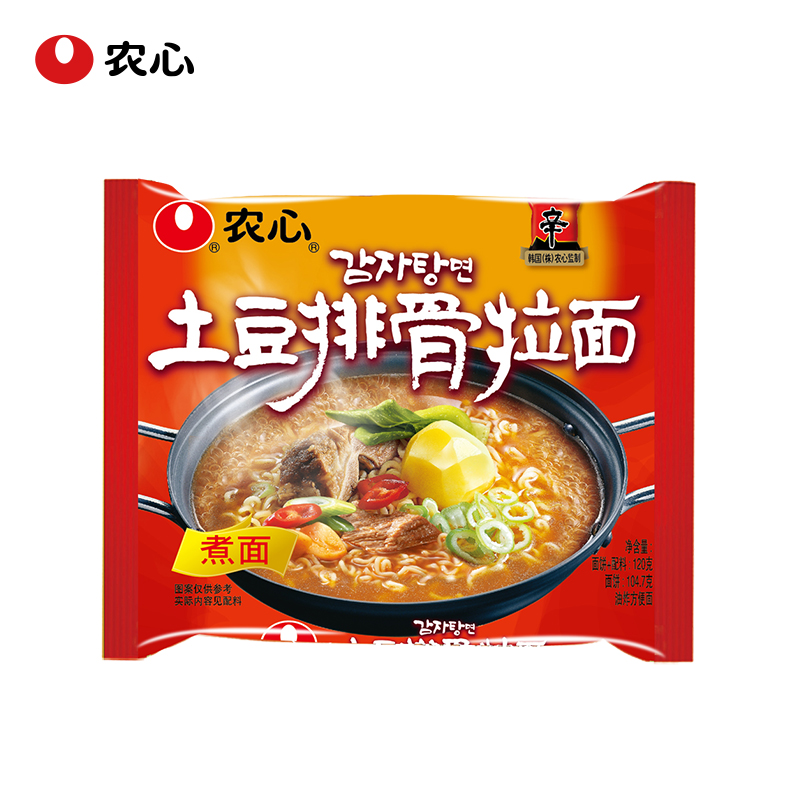 农心 土豆排骨拉面120g/包x5 方便面 五连包装拉面泡面产品展示图5