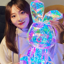 520 Romantic gifts illuminate rabbit music box girl birthday eight - sound box cures the furnishing childrens room night light