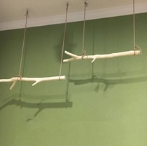 Peeled branches solid wood anti-corrosion thick wall hangers Clothing store retro decoration coffee shop partition