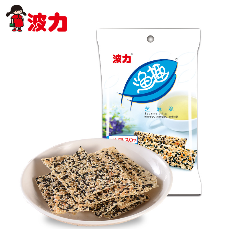 【波力渔趣-芝麻脆52g】休闲食品 儿童小零食怀旧零食脆片海味产品展示图4