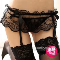 Sex underwear Stockings Net stockings Lace Adult T pants Garters Ladies sexy transparent seduction suit