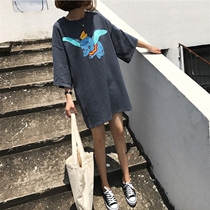 Pregnant Women summer coat 2019 new breast-feeding long short sleeve T-shirt loose tide mom summer dress