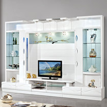 European-style pure white living room TV cabinet mixed picture cabinet Background cabinet assembly furniture