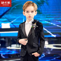 Childrens suit suit handsome flower girl wedding male big boy dress three-piece host performance suit Catwalk boy