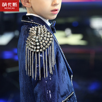 Boys Suit dress Rivet Tassel epaulette Catwalk dress dress accessories