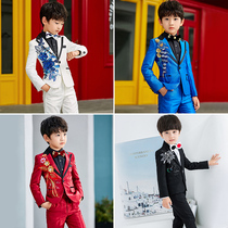 Boy dress suit British suit Childrens handsome suit Boy flower girl small suit Host performance suit man