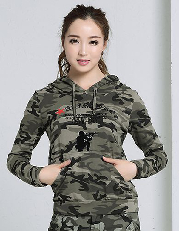 gucci蜂蜜衛衣 2020春秋新款迷彩服女衛衣外套顯瘦連帽長袖T恤打底衫女裝薄衛衣 gucci