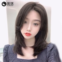 Yingqi wig womens long hair partial oblique bangs fluffy collarbone hair natural real hair full head cover anchor hairstyle