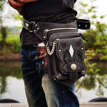 Spot motorcycle riding leg bag leather top layer cowhide Knight running bag shoulder bag multi-layer mobile phone glove bag