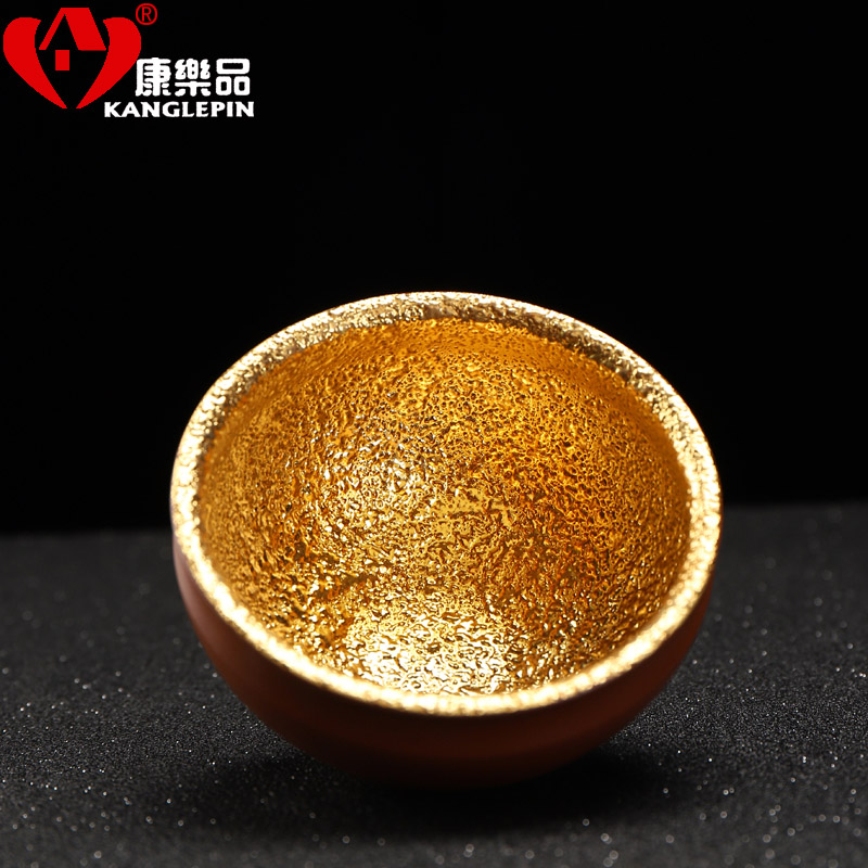 Recreational product yixing purple sand yellow marigold gold silver cup checking ceramic cups kung fu masters cup single CPU