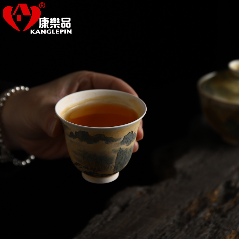 Recreation firewood hand - made products water capacity of 100 ml cups ceramic checking can keep open tea cup