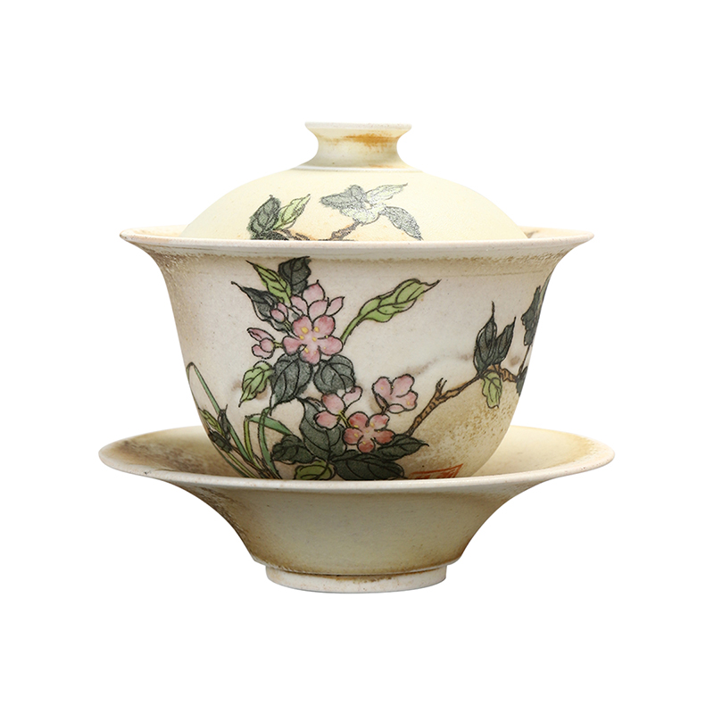 Firewood recreational product water pure manual painting name plum blossoms tureen can keep on a single ceramic tea cups