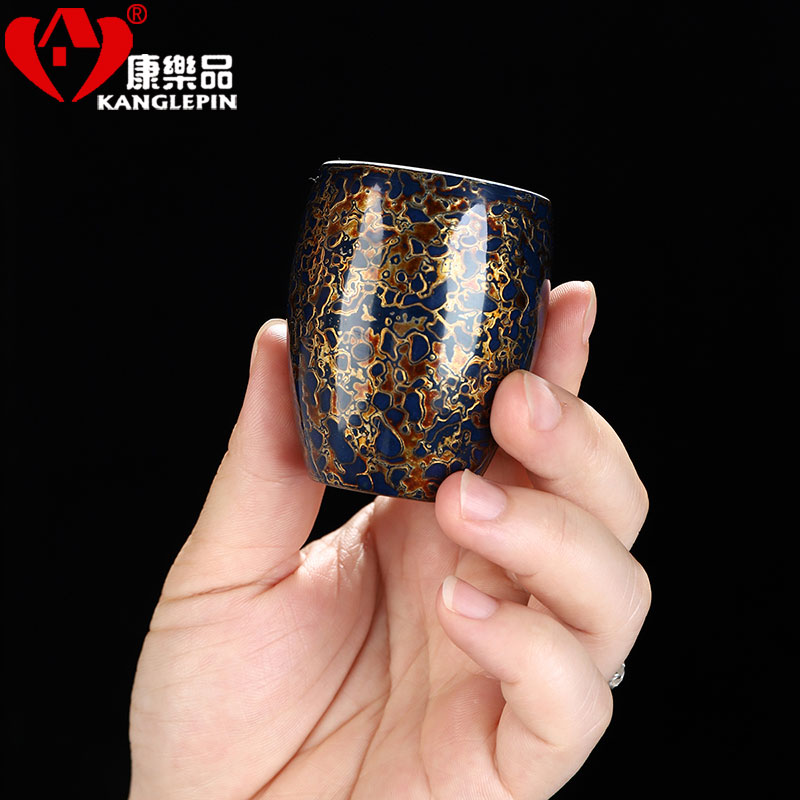 Recreational product lacquer tea Chinese palace gold wind fragrance - smelling cup pure manual white porcelain lamp that traditional Chinese lacquer cup paint