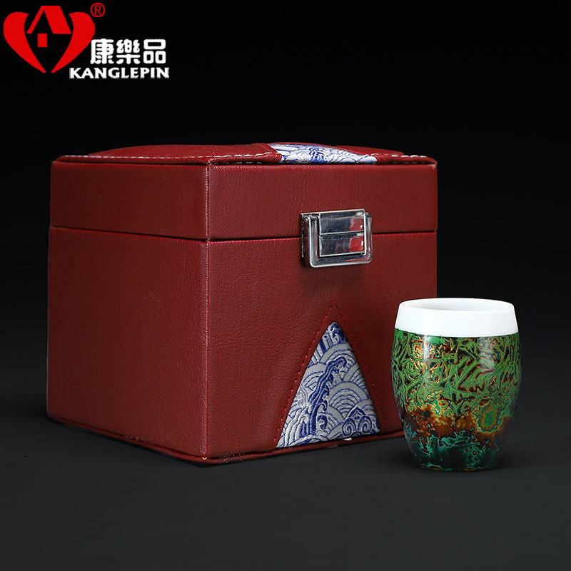 Recreational product lacquer creative manual Chinese lacquer master cup single CPU suet jade white porcelain ceramic household sample tea cup
