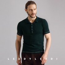 Lech short-sleeved mens business professional T-shirt polo fir spring and summer new trend all-match t-shirt half-sleeve lapel