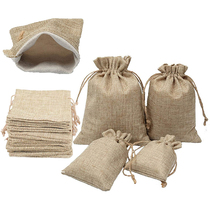 Zakka country style sack jute bag linen drawstring bag grain bag small sack empty bag