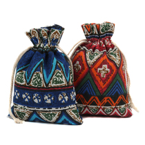 National style cotton and linen cloth bag drawstring bag small cloth bag sundries storage bag jewelry bag empty bag