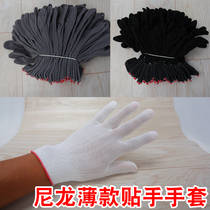 White Black Grey Nylon 13 Needle Labor Protection Gloves Nylon Glove Blanks Homework Gloves Thin stickhand working gloves