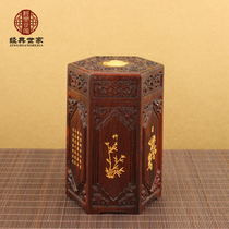Redwood tea canister hexagonal tea canister solid wood tea box business gifts