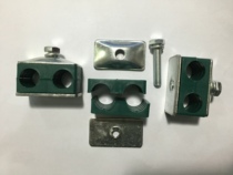 Plastic double-hole pipe clamp tubing double pipe clamp steel pipe fixed seat plastic pipe card 18mm