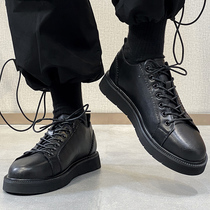 Casual leather shoes men Inn genuine leather black advanced sensation Shoes Boys Shoes Boys Original Accommodation with low help Martin boots