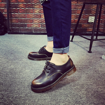 Infinittrend Martin shoes mens leather bull leather round head leather shoes low for big shoes men