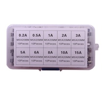 Glass insurance tube sample box 10 kinds of 5x20mm 0 2 1 5 10A fuse package