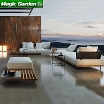 Outdoor Patio Sofa Villa Waterproof Sunscreen Teak Tea Table Combined Rattan outdoor open-air garden Leisure furniture