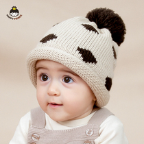Korean version of the newborn baby male and female children cute knitted ear protection wool Baotou hat Beret baby hat autumn and winter tide